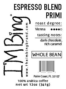 Espresso Blend Primi Whole Bean 12 oz