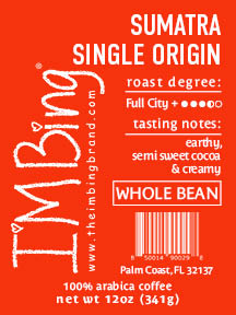 Sumatra Single Origin Whole Bean 12 oz
